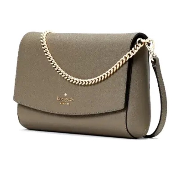 New Kate Spade Laurel Way Greer Crossbody Leather Thunder Cloud - Picture 2 of 4
